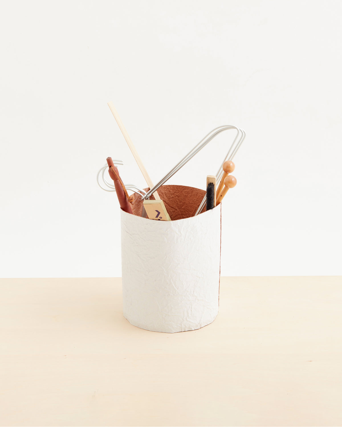 Paper Leather Wastebasket