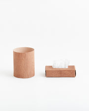 Wood and Leather Tissue Box Case