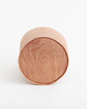 Wood and Leather Wastebasket
