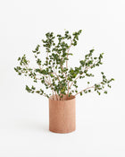 Wood and Leather Wastebasket