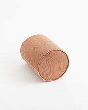 Wood and Leather Wastebasket